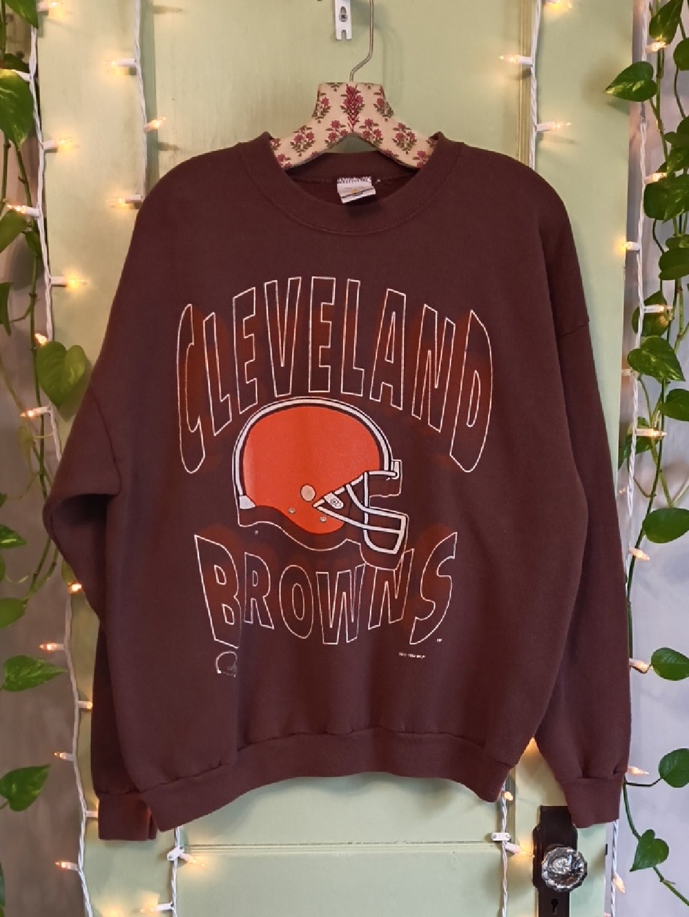 Men's Vintage Artex Cleveland Browns Football 🏈 Crewneck Brown Orange 2XL